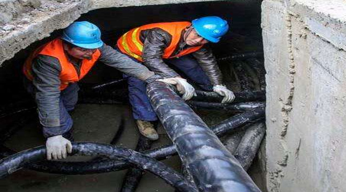 冬季電纜施工現場